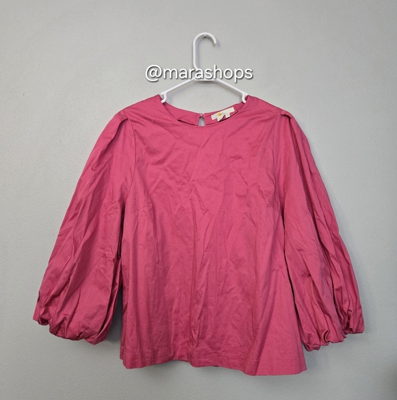 Boden Puff Sleeve Cotton Top Wild Watermelon Pink - Picture 3 of 8